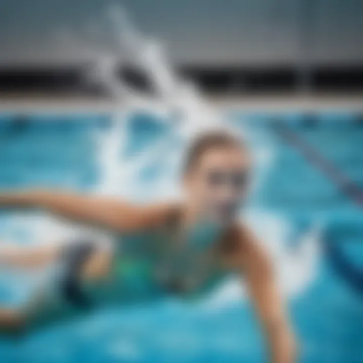 Demonstration of freestyle swimming technique in a clear pool