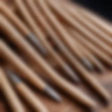 Close-up of nails arranged for standing practice.