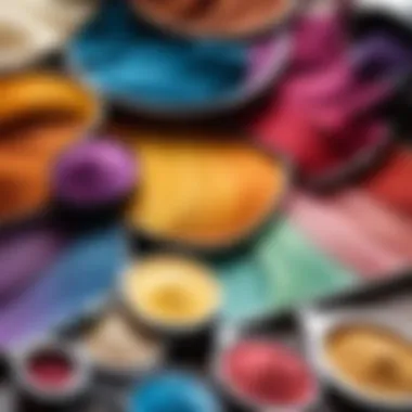 A visually appealing palette of hair dye colors against a serene background, representing choices in dyeing.