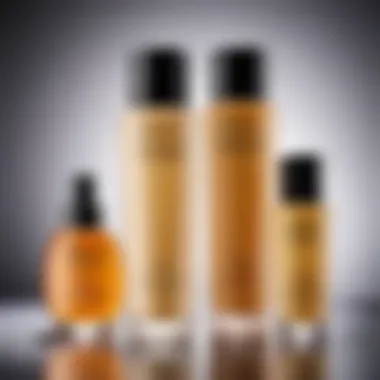 Luxurious hair care products arranged elegantly