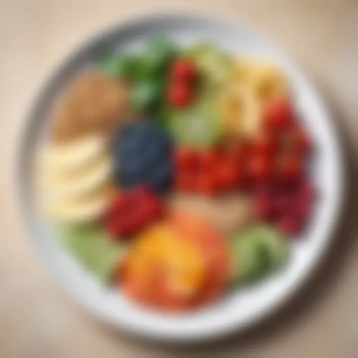 Balanced diet plate showcasing healthy food choices