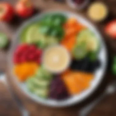 A fresh and colorful plate of healthy foods emphasizing nutrition.