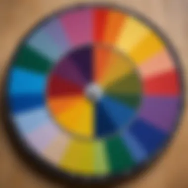 A color wheel illustrating color theory principles