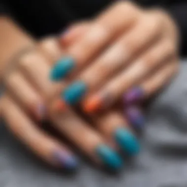 Elegant nail art design showcasing vibrant colors