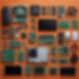 Selection of mini PC components laid out on a workspace