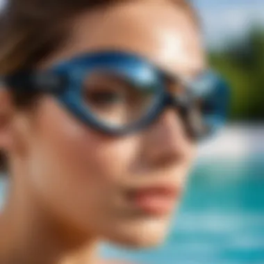 A comfortable fit of swimming goggles on a face model