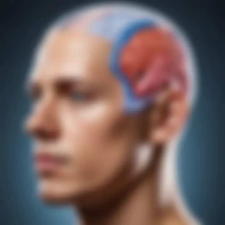 Illustration of head zones for anatomical study