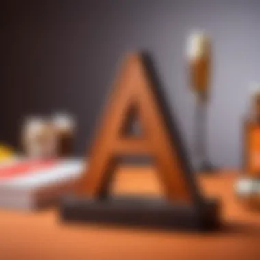 Final artistic presentation of the letter A