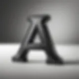 Elegant pencil sketch of the letter A