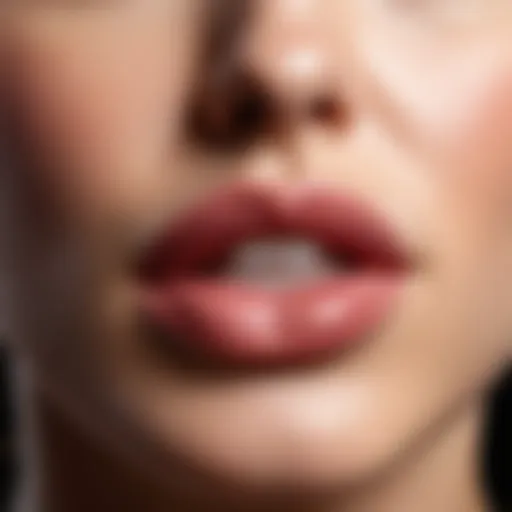 A close-up sketch of lip anatomy highlighting different shapes and structures