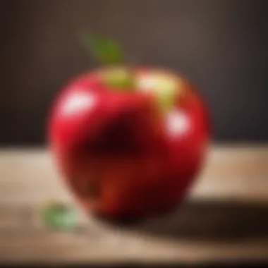 Final artwork of a vibrant apple in a natural light setting.