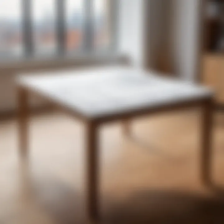 Sketch of a table showcasing perspective lines