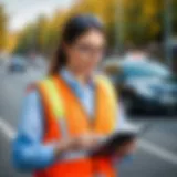 A person studying traffic rules