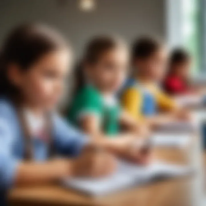 Children studying together in a classroom setting