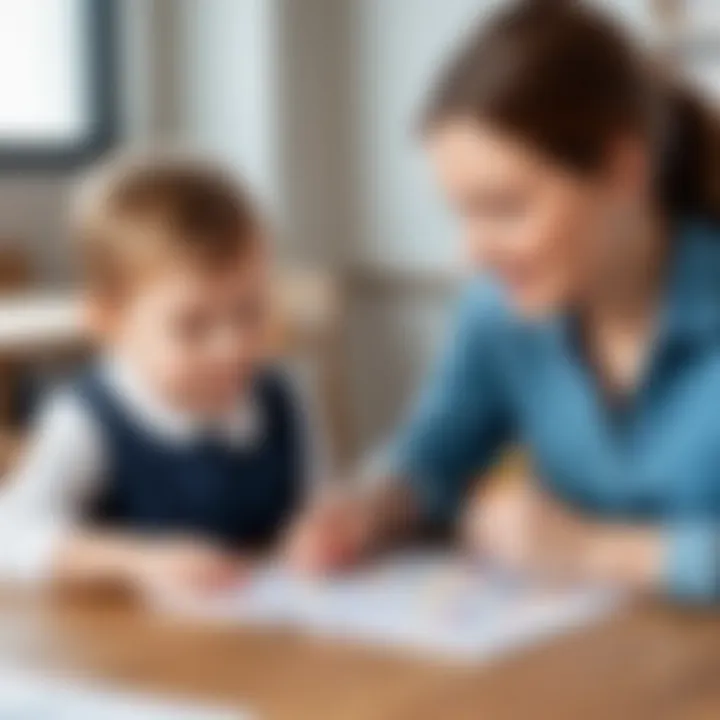 Parents and children interacting during alphabet lessons