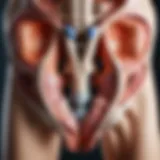 Anatomical illustration showing pelvic structure