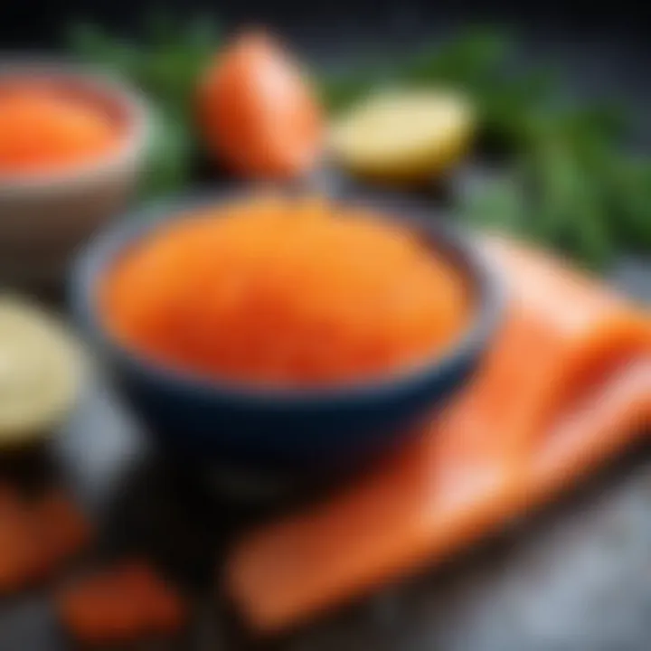 Essential ingredients for salting salmon caviar