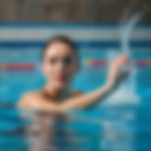 Demonstration of butterfly stroke technique in a pool