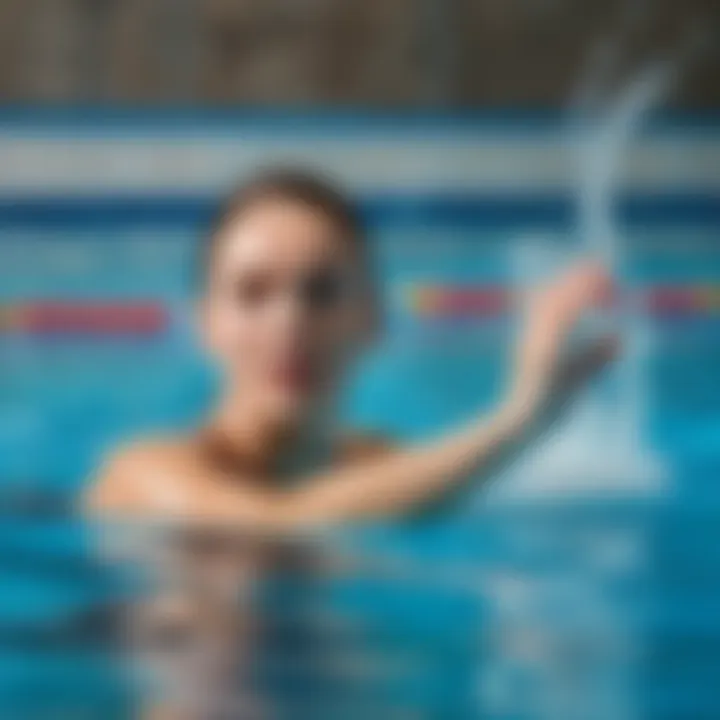 Demonstration of butterfly stroke technique in a pool