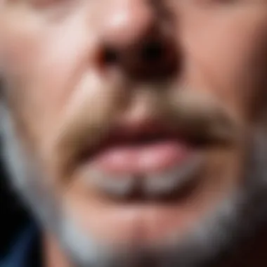 Close-up of delicate facial hair on skin