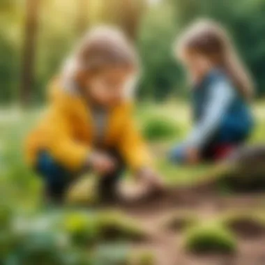 Children engaging in outdoor exploration and nature