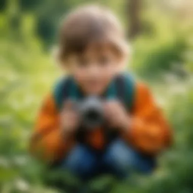 Outdoor learning experience with children exploring nature