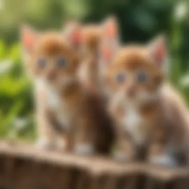 Kittens exploring their environment