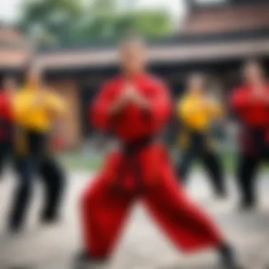 A vibrant class showcasing the community aspect of Kung Fu practice