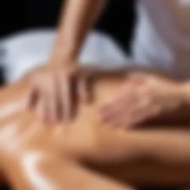 Illustration showcasing various massage techniques aligned with body lines