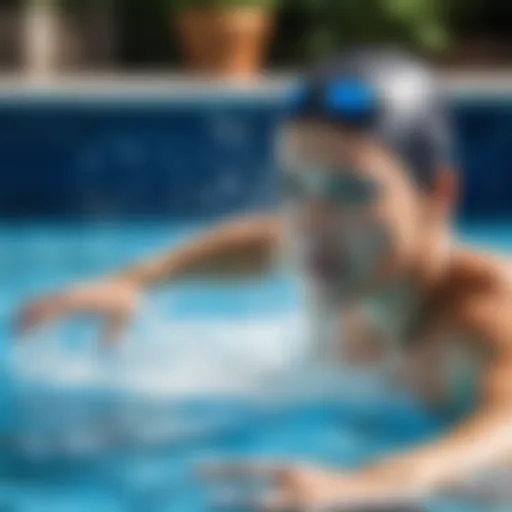 Demonstration of the freestyle stroke technique in a pool setting.