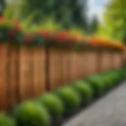 Wooden fence in a garden setting