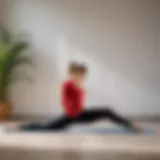 Demonstration of a stretching exercise for flexibility