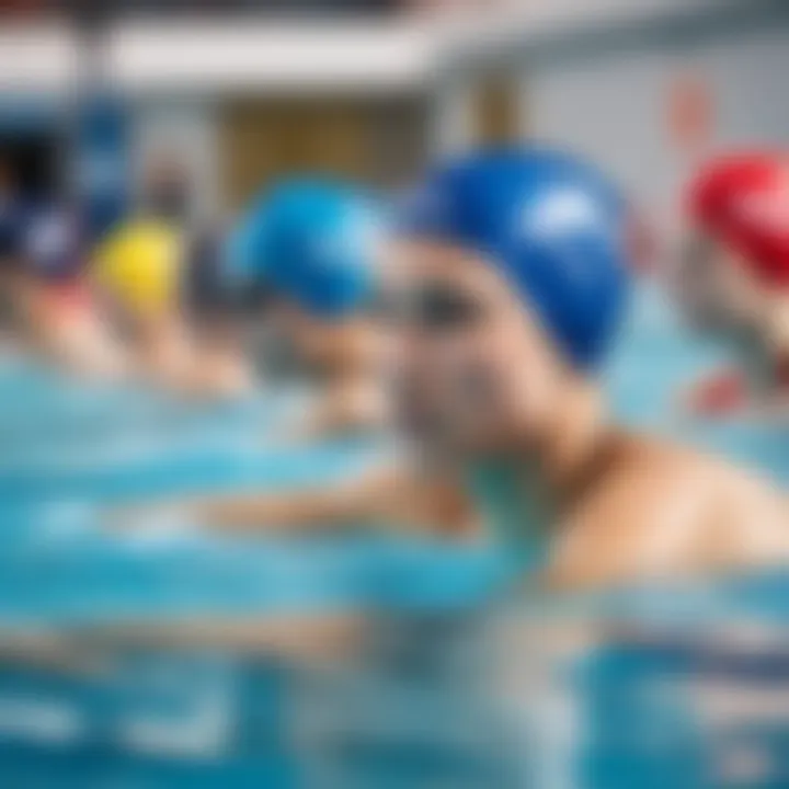 Athlete focused before a swimming race