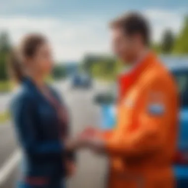 A mentor guiding a learner driver on the road