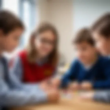 Group of children collaborating and sharing mnemonic techniques