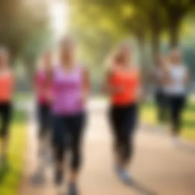 Group exercising in a park