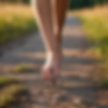 A close-up of nails arranged for walking, representing the practice's challenge and focus.