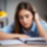 A student looking exhausted at their desk