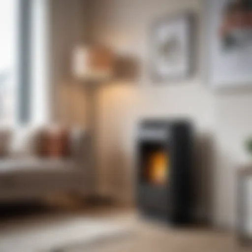 Oil heater in a modern living room environment