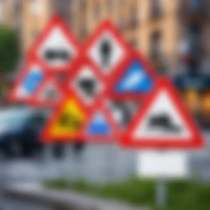 Illustration of traffic signs with explanations