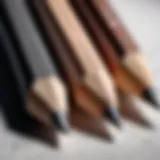 Close-up of pencil shading techniques