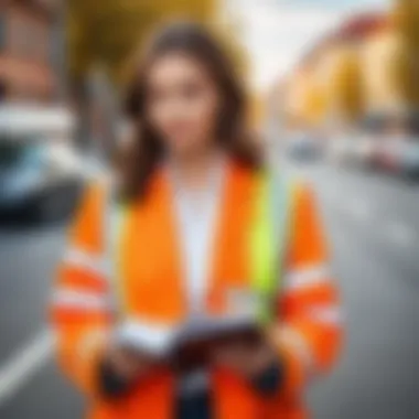 Person studying traffic rules