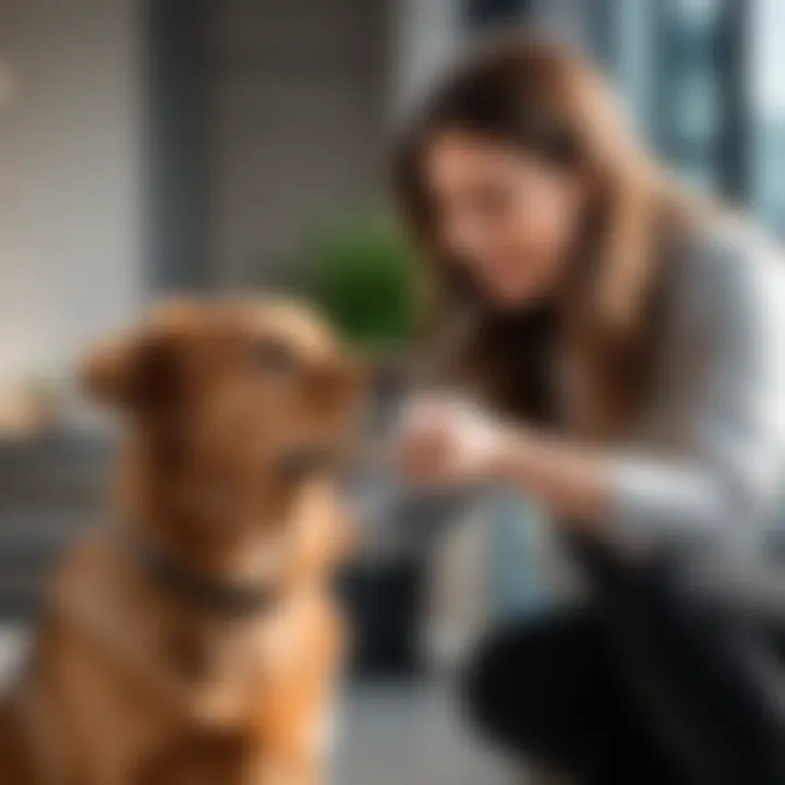 A peaceful interaction between a pet and caretaker