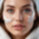 Close-up of healthy winter skin with moisturizing cream