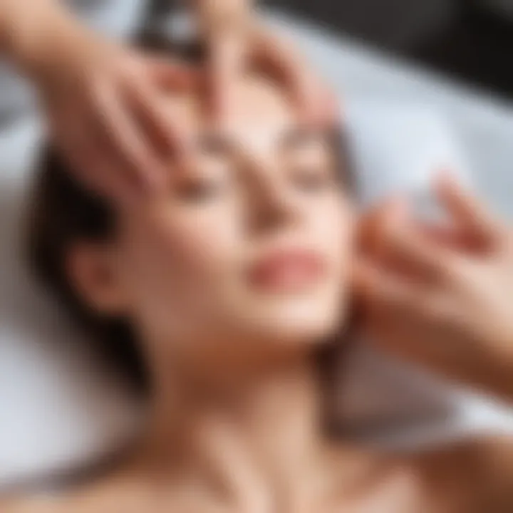 Relaxing atmosphere created for facial massage