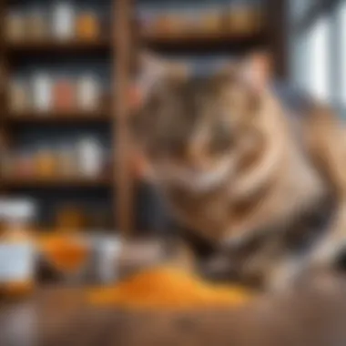 Veterinary professional examining cat food ingredients