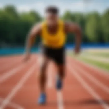 An athlete sprinting on a track