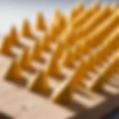 Close-up of the spikes on a sadhuboard indicating therapeutic benefits