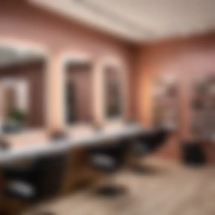 A serene salon environment showcasing hair treatment products.