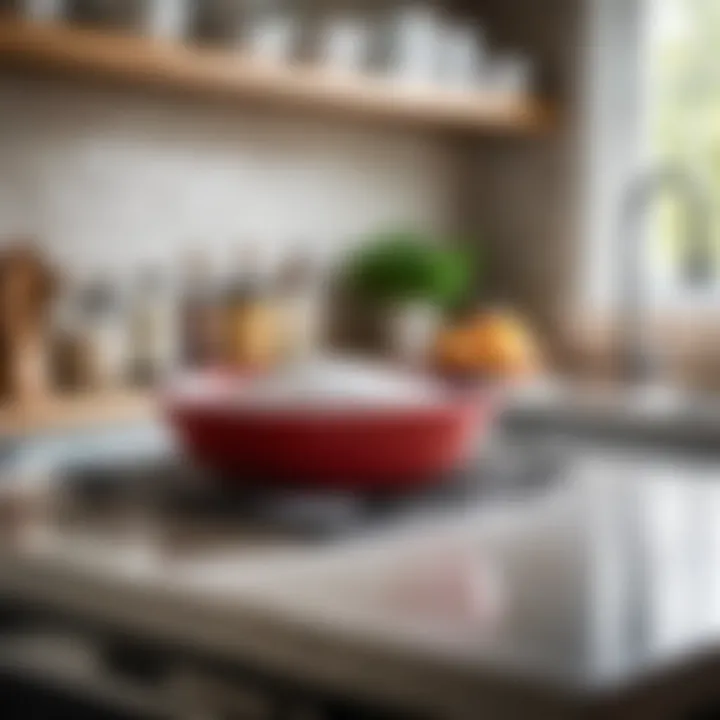 A well-organized kitchen setup for salting techniques